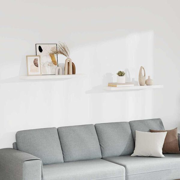 vidaXL Estantes flotantes pared 2 uds MDF blanco 90x23,5x3,8 cm