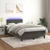 vidaXL Cama box spring colch&oacute;n y LED terciopelo gris oscuro 120x200 cm