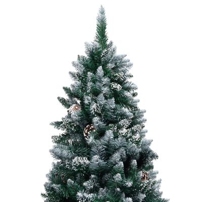 vidaXL Árbol de Navidad artificial con piñas y nieve blanca 180 cm
