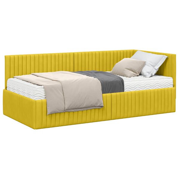 vidaXL Estructura de Cama Esquina con Colch&oacute;n 2 pcs Amarillo