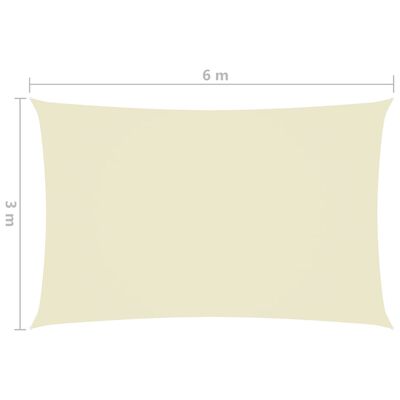 vidaXL Toldo de vela rectangular tela Oxford color crema 3x6 m