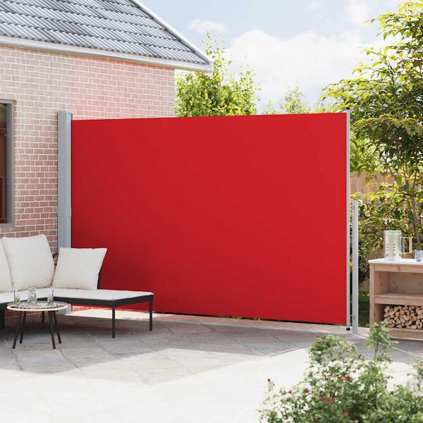 vidaXL Toldo lateral retráctil para patio rojo 220x500 cm