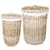 vidaXL Cesto de Ropa con Tapa GENDT 2 uds. Gris natural Rat&aacute;n Kubu