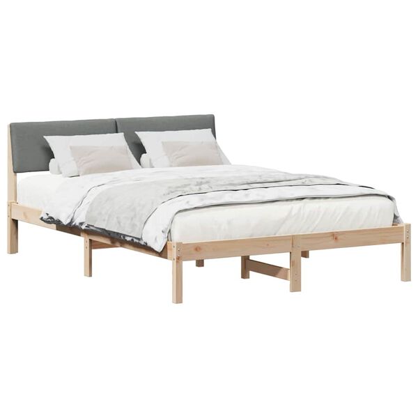 vidaXL Estructura de cama Negro y gris oscuro 135 x 190 cm
