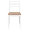 vidaXL Sillas de comedor con cojines 2uds madera maciza blanco caucho