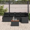 vidaXL Conjunto de sof&aacute;s de jard&iacute;n 6 pcs Negro rat&aacute;n sint&eacute;tico