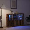 vidaXL Aparador LED Madera vieja 142,5 x 37 x 100 cm