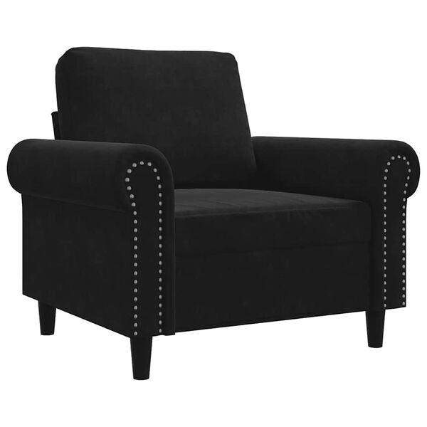 vidaXL Sill&oacute;n de terciopelo negro 60 cm