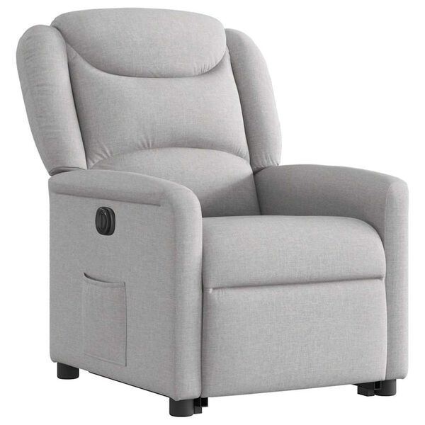 vidaXL Sill&oacute;n el&eacute;ctrico reclinable elevable de tela gris nube