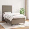 vidaXL Cama box spring con colch&oacute;n tela gris taupe 90x190 cm