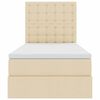vidaXL Cama con almacenamiento y colch&oacute;n Crema 100 x 200 cm Poli&eacute;ster