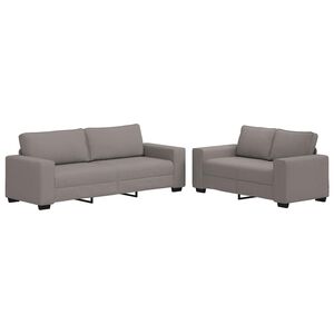 vidaXL Juego de sof&aacute;s con cojines 2 piezas tela gris taupe