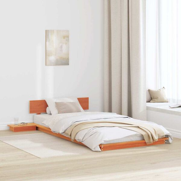vidaXL Estructura de cama Marrón 75 x 190 cm Madera