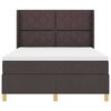 vidaXL Cama con Somier con colch&oacute;n Marr&oacute;n oscuro 140 x 190 cm tela