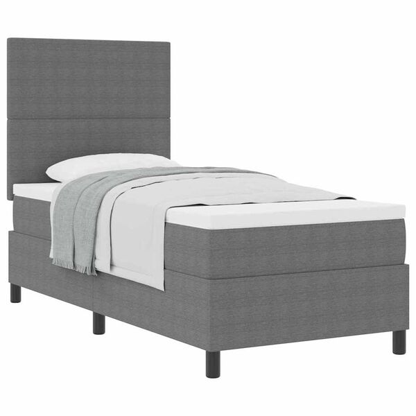 vidaXL Cama tipo Box Spring Gris claro y . 90 x 190 cm Tela de Pana