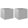 vidaXL Jardineras 2 unidades acero galvanizado plateado 49x47x46 cm