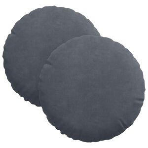 vidaXL Cojines para asiento 2 uds. Terciopelo Gris oscuro &Oslash;30 x 13 cm
