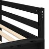 vidaXL Cama alta de niños con tobogán madera maciza negra 90x190 cm