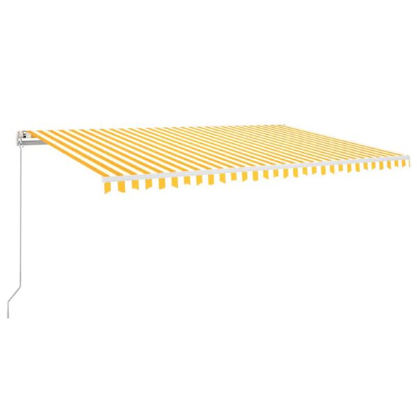 vidaXL Toldo retráctil manual con luz LED amarillo y blanco 500x300 cm