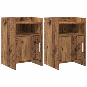 vidaXL Mesas de noche 2 pcs Madera envejecida 40 x 36 x 60 cm