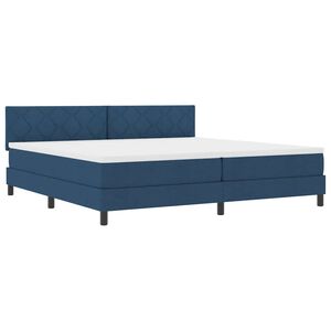 vidaXL Cama tipo Box Spring con coj&iacute;n Azul 200 x 200 cm tela