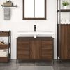 vidaXL Mueble de lavabo con cajones roble marr&oacute;n 90x34,5x60 cm
