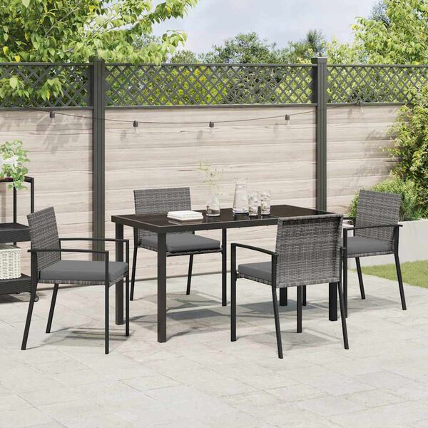vidaXL Conjunto de Comedor de Jard&iacute;n 5 pcs Gris