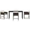 vidaXL Conjunto de Comedor de Jard&iacute;n 5 pcs Marr&oacute;n rat&aacute;n sint&eacute;tico