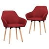 vidaXL Sillas de comedor 2 unidades tela rojo tinto