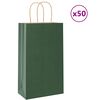 vidaXL Bolsas de papel con asas 50 uds verde 21x11x36 cm