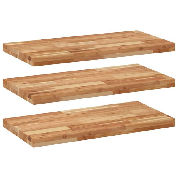 vidaXL Estante flotante 3 uds madera acacia acabado aceite 80x40x4 cm