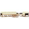 vidaXL Conjunto de sof&aacute;s de exterior 7 uds. Natural y Crema