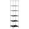 vidaXL Estanter&iacute;a 6 niveles cristal templado negro 40x40x160 cm