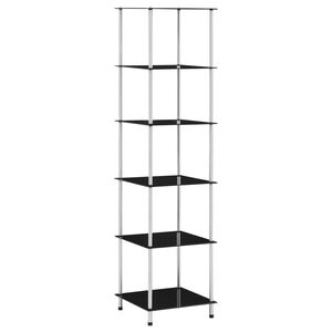 vidaXL Estanter&iacute;a 6 niveles cristal templado negro 40x40x160 cm