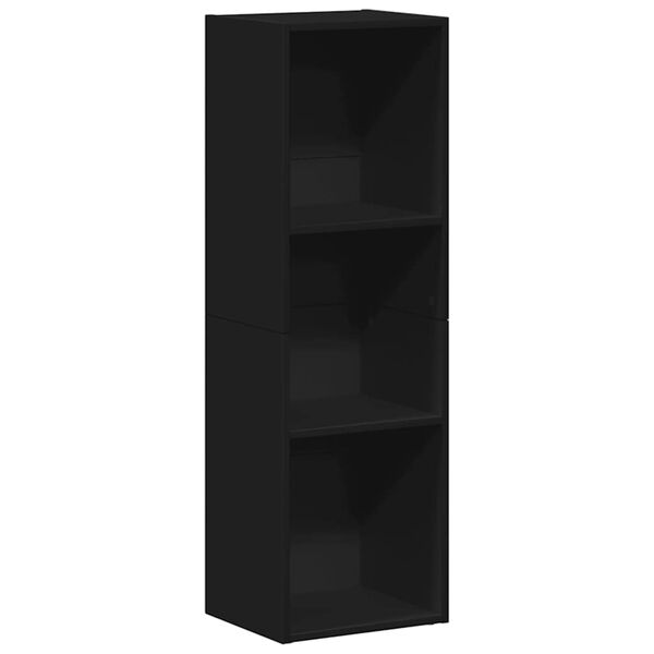 vidaXL Estantería libros/mueble TV contrachapada negro 36x30x114 cm