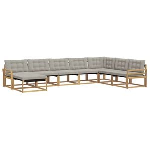 vidaXL Conjunto de sof&aacute;s de exterior 8 uds. Blanco y Gris Claro