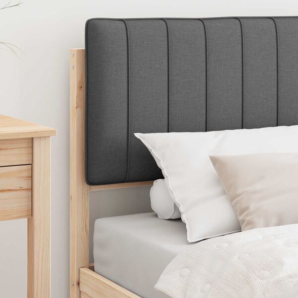 vidaXL Estructura de Cama con Cabecera Tapizada Gris oscuro