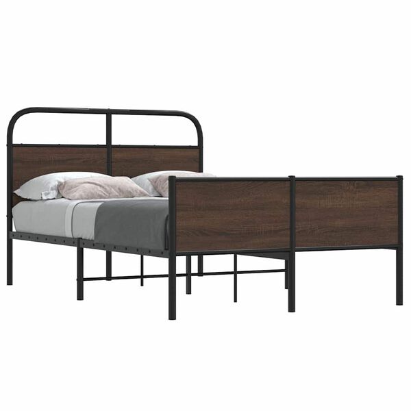 vidaXL Estructura de cama sin colch&oacute;n 120x200 cm madera marr&oacute;n roble