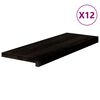 vidaXL Pelda&ntilde;os de escalera 12 uds madera maciza roble marr&oacute;n negro