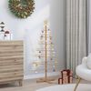 vidaXL Árbol de Navidad de madera con soporte Marrón 125 cm Bambú