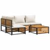 vidaXL Set de sof&aacute;s de jard&iacute;n con cojines 5 pzas madera maciza acacia