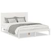 vidaXL Cama extralarga sin colch&oacute;n madera maciza blanca 140x210 cm