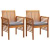 vidaXL Set comedor de jardín 5 pzas y cojines madera maciza de acacia