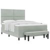 vidaXL Cama tipo Box Spring Gris Claro 190 x 140 cm Terciopelo