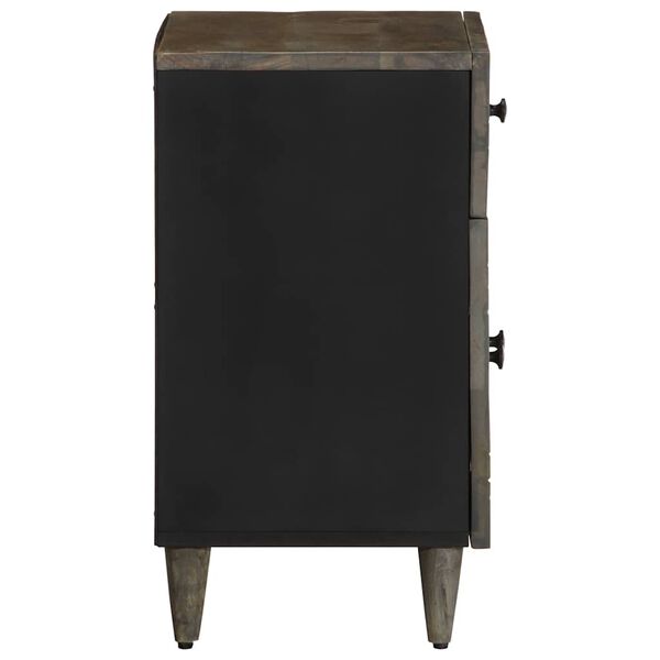 vidaXL Mesita de noche madera maciza de mango gris claro 50x33x60 cm