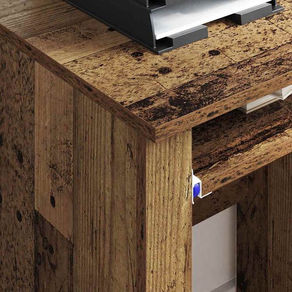 vidaXL Escritorio con Ruedas Madera envejecida 91 x 50 x 77 cm