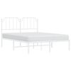 vidaXL Estructura cama sin colch&oacute;n con cabecero metal blanco 140x190cm
