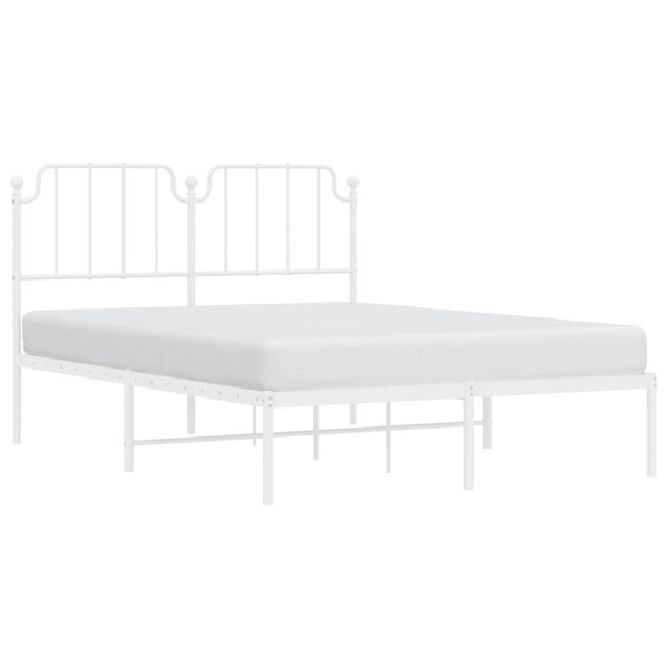 vidaXL Estructura cama sin colch&oacute;n con cabecero metal blanco 140x190cm
