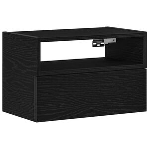 vidaXL Mesita de noche de pared negra 45x26x28,5 cm