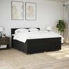 vidaXL Cama box spring con colch&oacute;n tela negro 200x200 cm